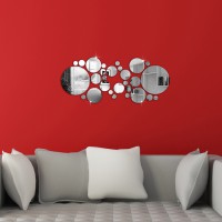 Conjunto de espelhos com formato redondo de diversos tamanhos